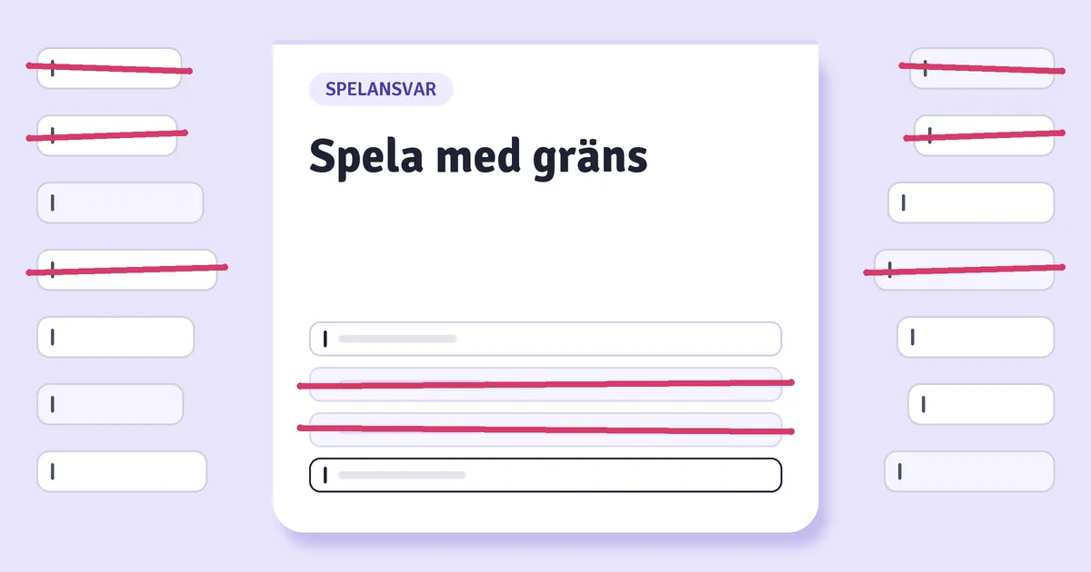 Ansvarsfullt spelande: insättningsgräns, Spelpaus och Stödlinjen